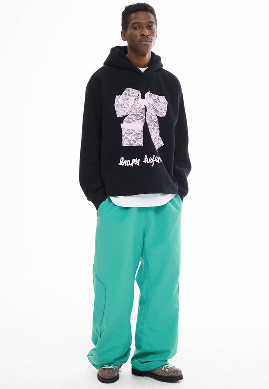 EMPTY REFERENCE Green Structure Split Design Loose Pants | Face 3 Face