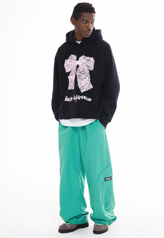 EMPTY REFERENCE Green Structure Split Design Loose Pants | Face 3 Face