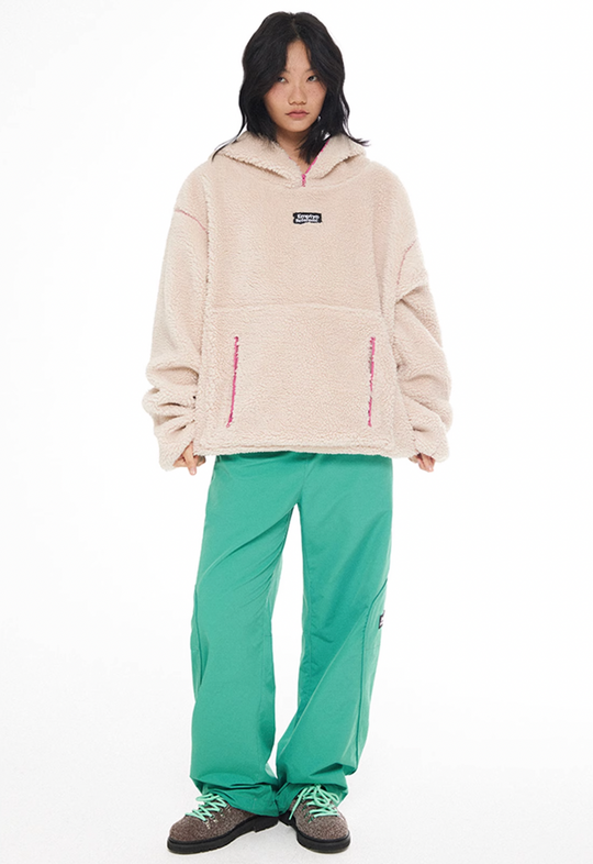 EMPTY REFERENCE Green Structure Split Design Loose Pants | Face 3 Face