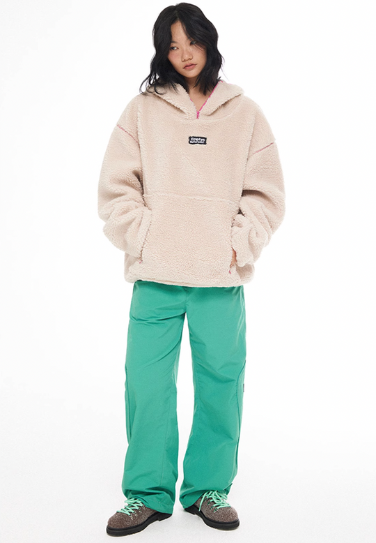 EMPTY REFERENCE Green Structure Split Design Loose Pants | Face 3 Face
