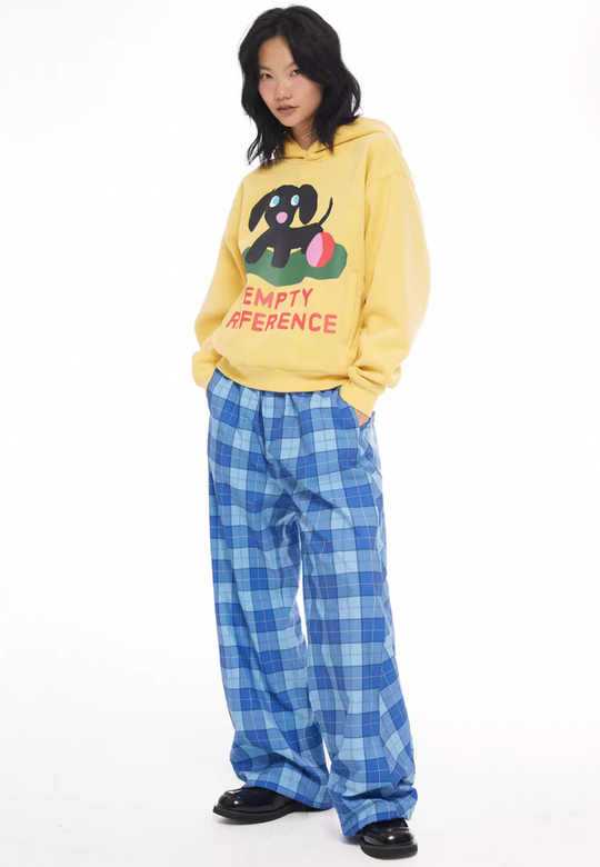 EMPTY REFERENCE Plaid Printed Casual Pants | Face 3 Face