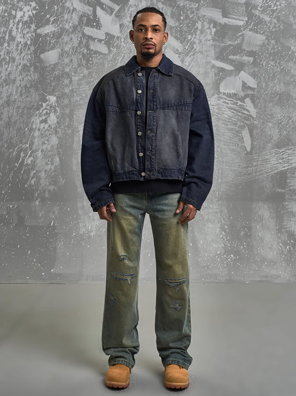 F3F Select Dirty Dye Washed Denim Jacket | Face 3 Face