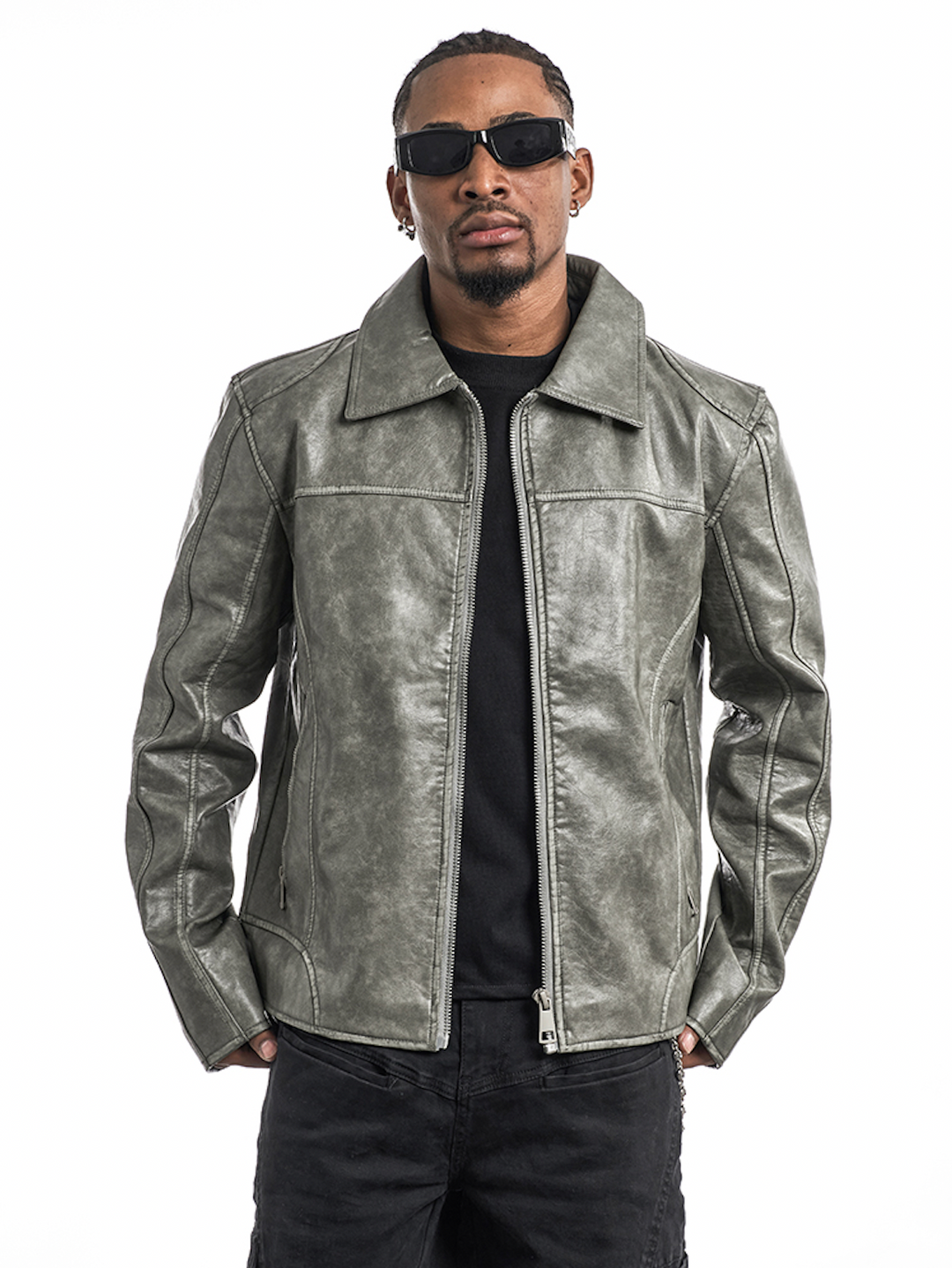 F3F Select Washed Leather Motorcycle Jacket | Face 3 Face