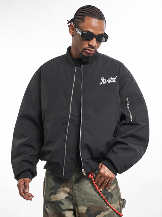 F3F Select Letters Embroidered MA-1 Bomber Jacket | Face 3 Face