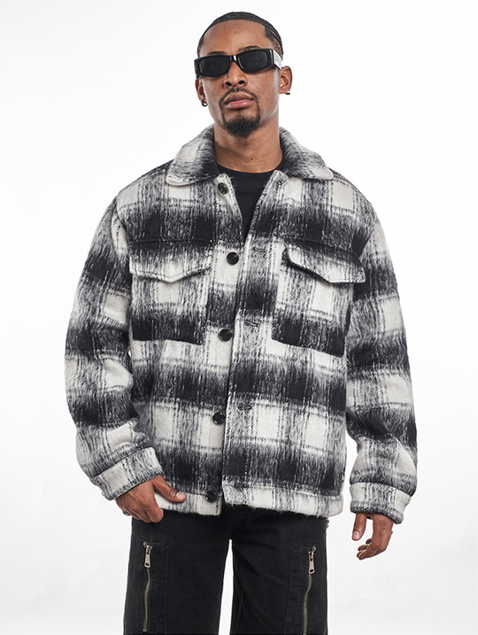 F3F Select Brushed Plaid CPO Shirt Jacket | Face 3 Face