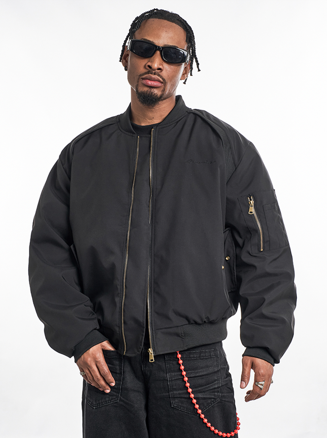 F3F Select Rib Knit Design MA-1 Bomber Flight Jacket | Face 3 Face