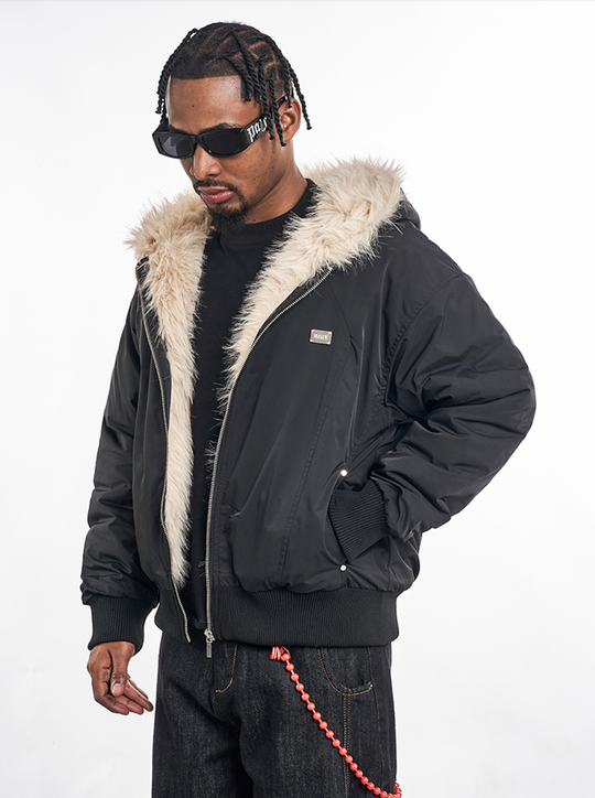 F3F Select Fur Lining Hoodie Nylon Jacket | Face 3 Face