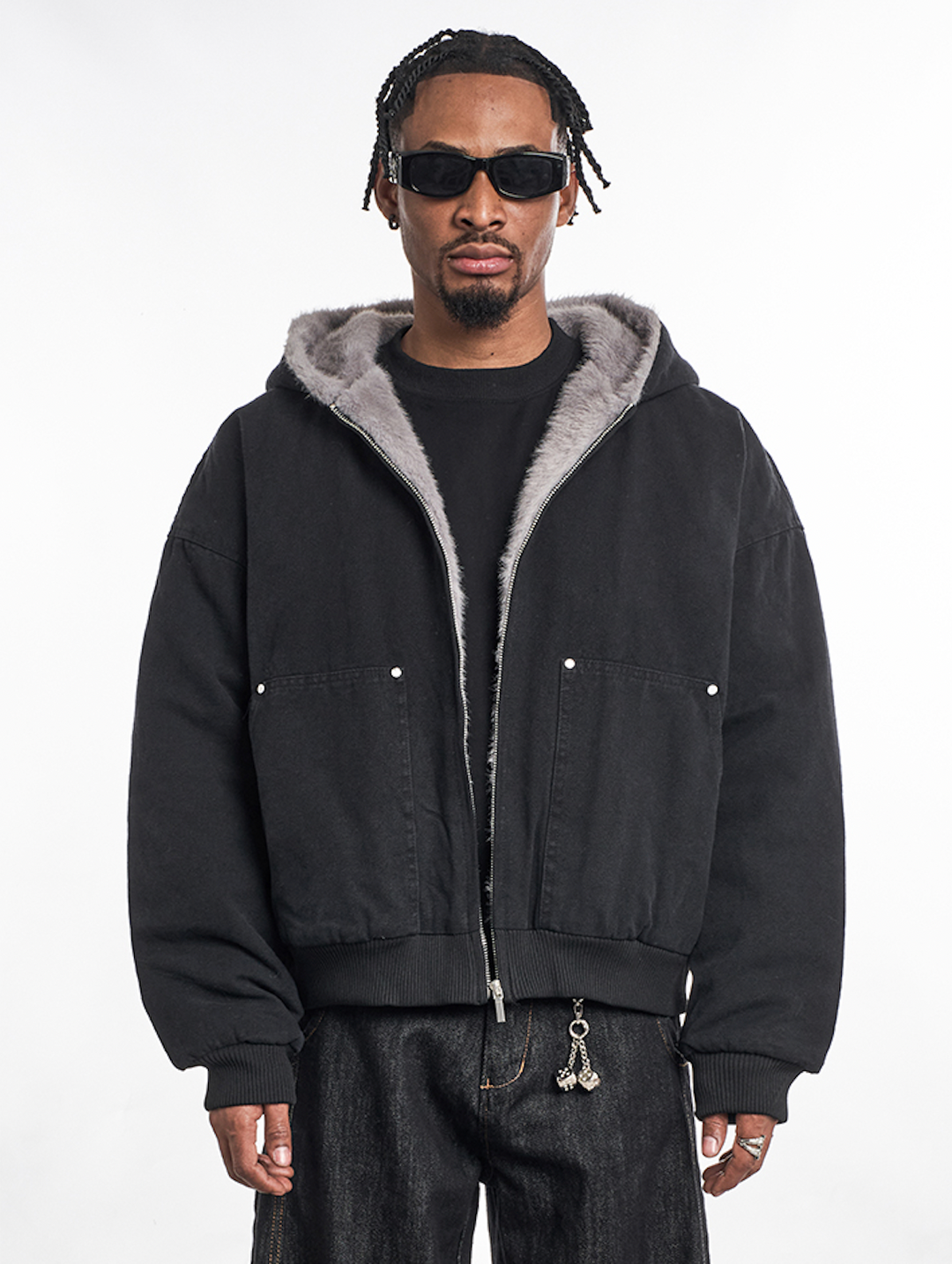 F3F Select Shaggy Fleece Lining Hoodie Work Jacket | Face 3 Face