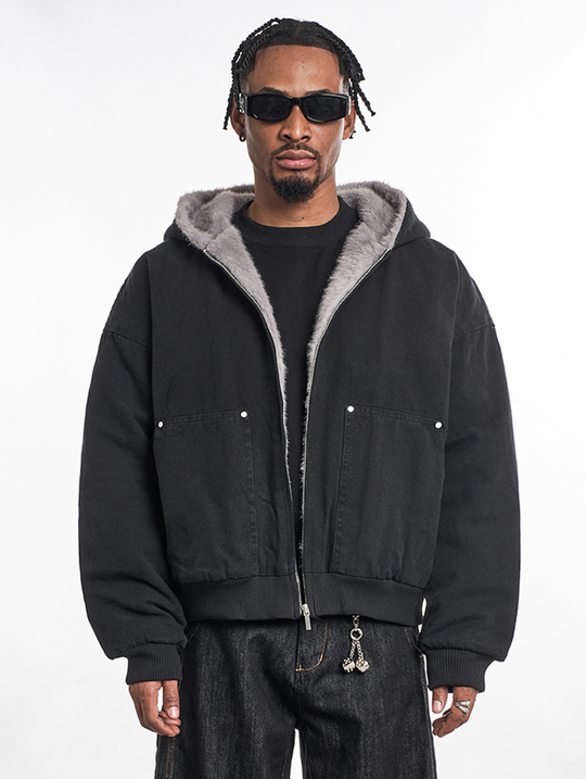 F3F Select Shaggy Fleece Lining Hoodie Work Jacket | Face 3 Face
