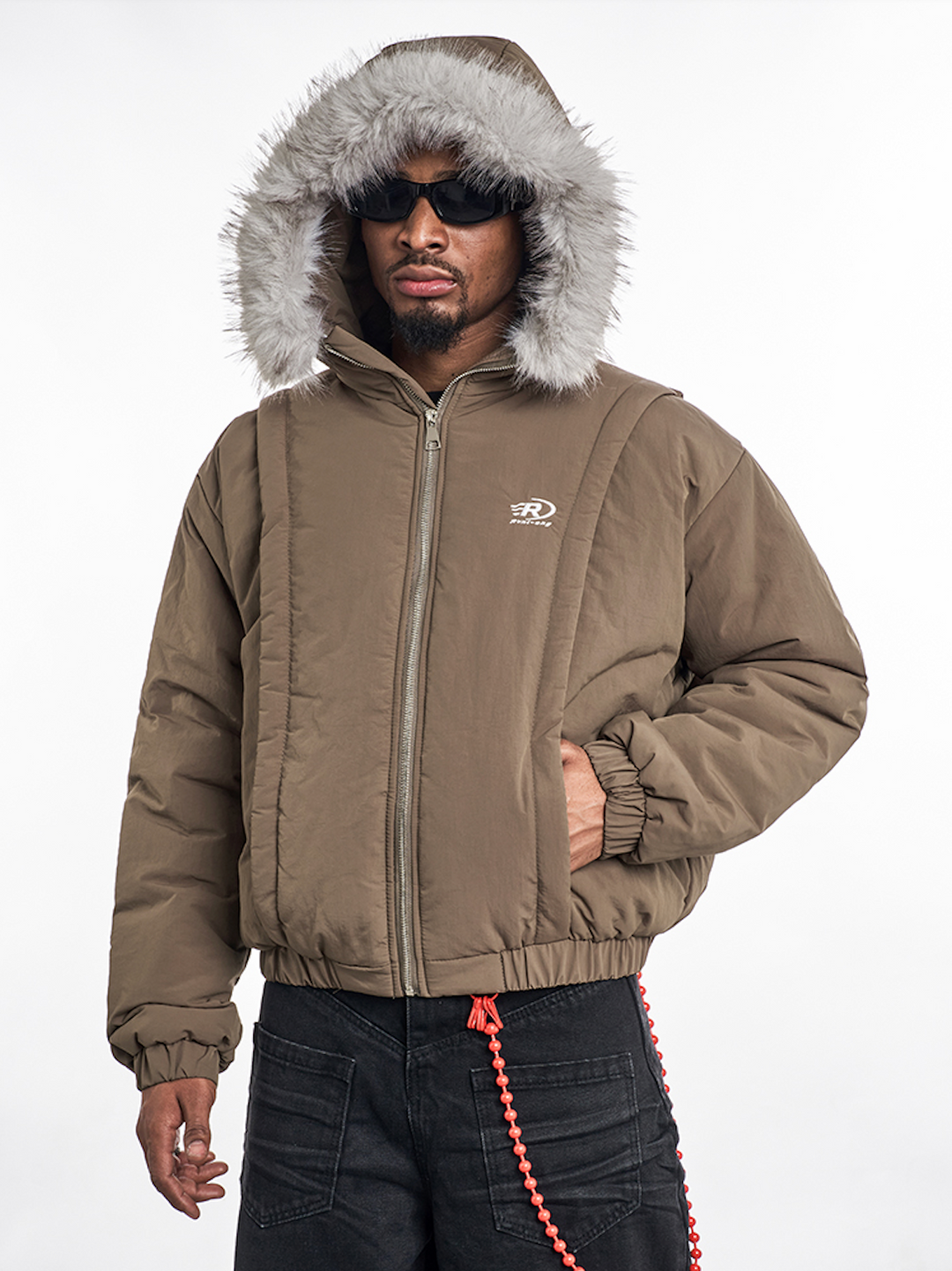 F3F Select Fur Hoodie Puffer Flight Jacket | Face 3 Face