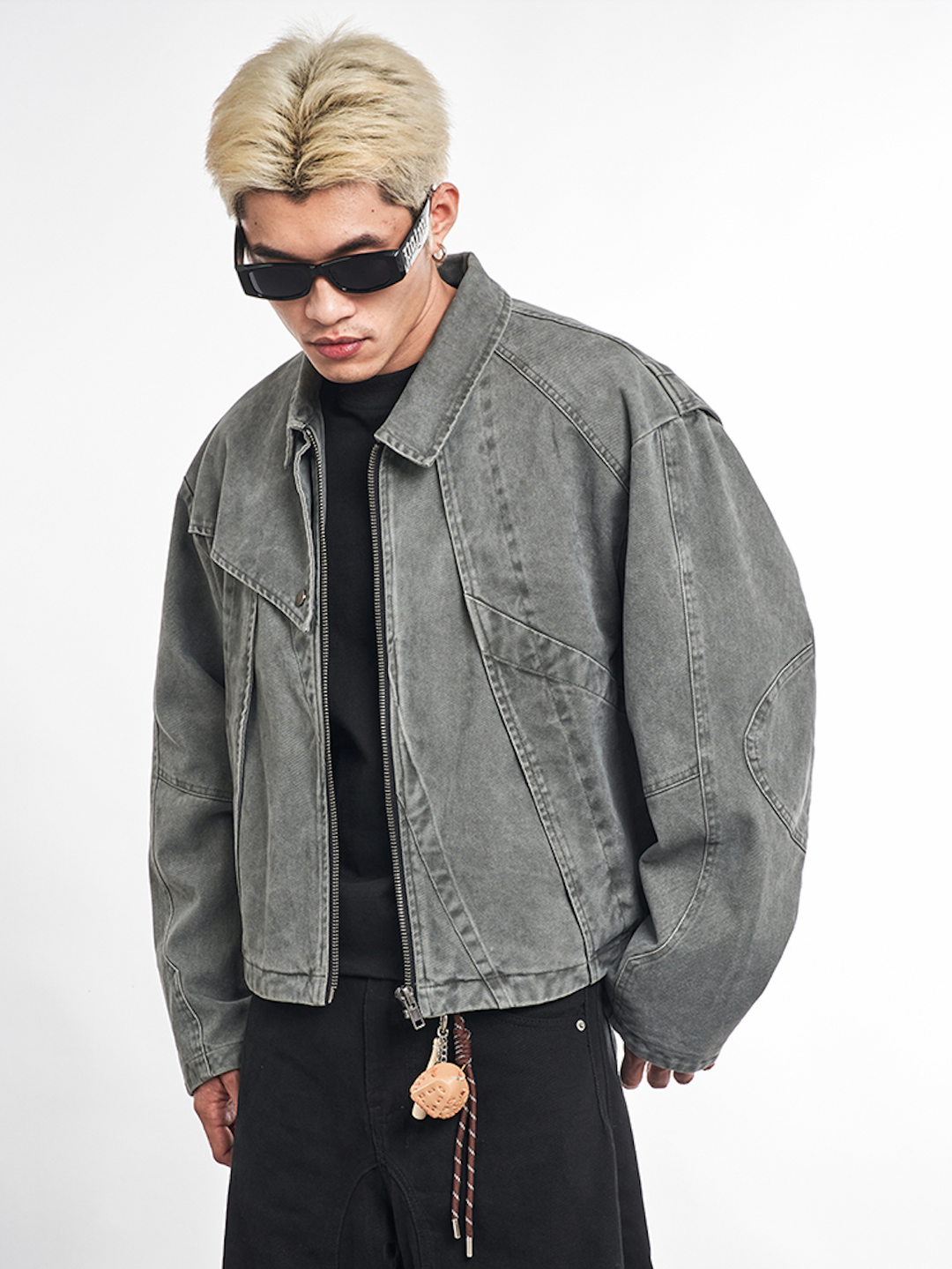 F3F Select Deconstructed Stitching Washed Denim Jacket | Face 3 Face