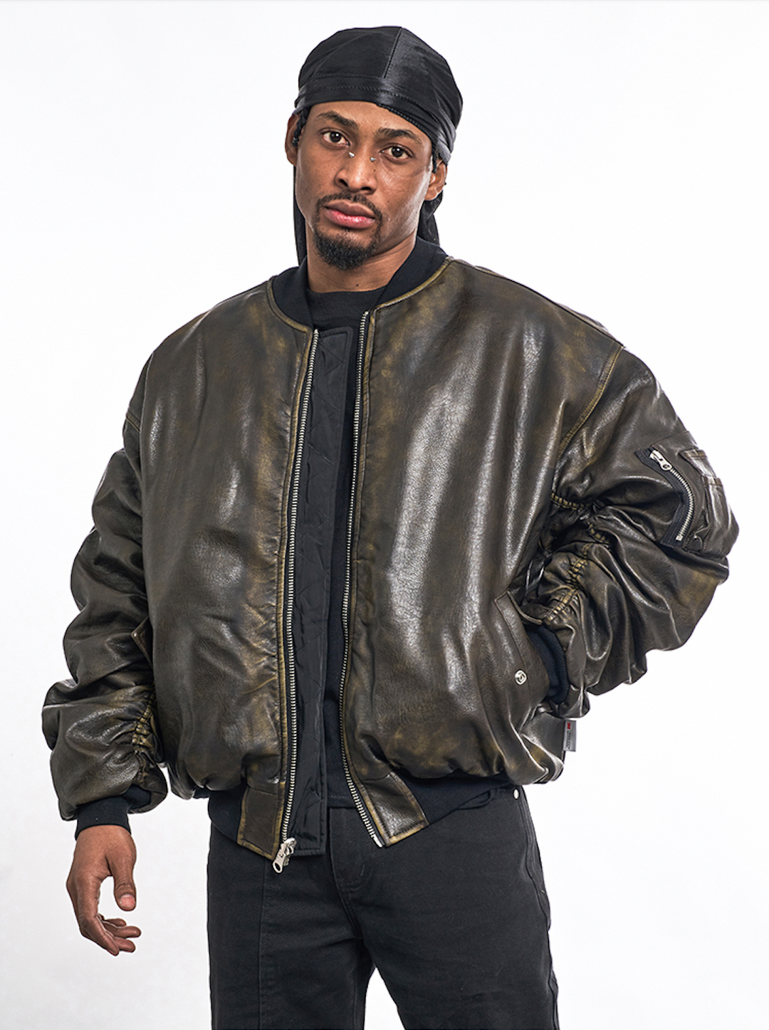 F3F Select Reversible PU Leather MA-1 Bomber Jacket | Face 3 Face