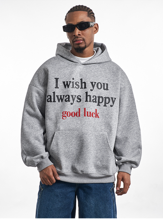 F3F Select Good Luck Printed Letter Hoodie | Face 3 Face