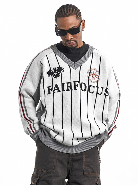 F3F Select Soccer Club Design V-neck Knit Sweater | Face 3 Face