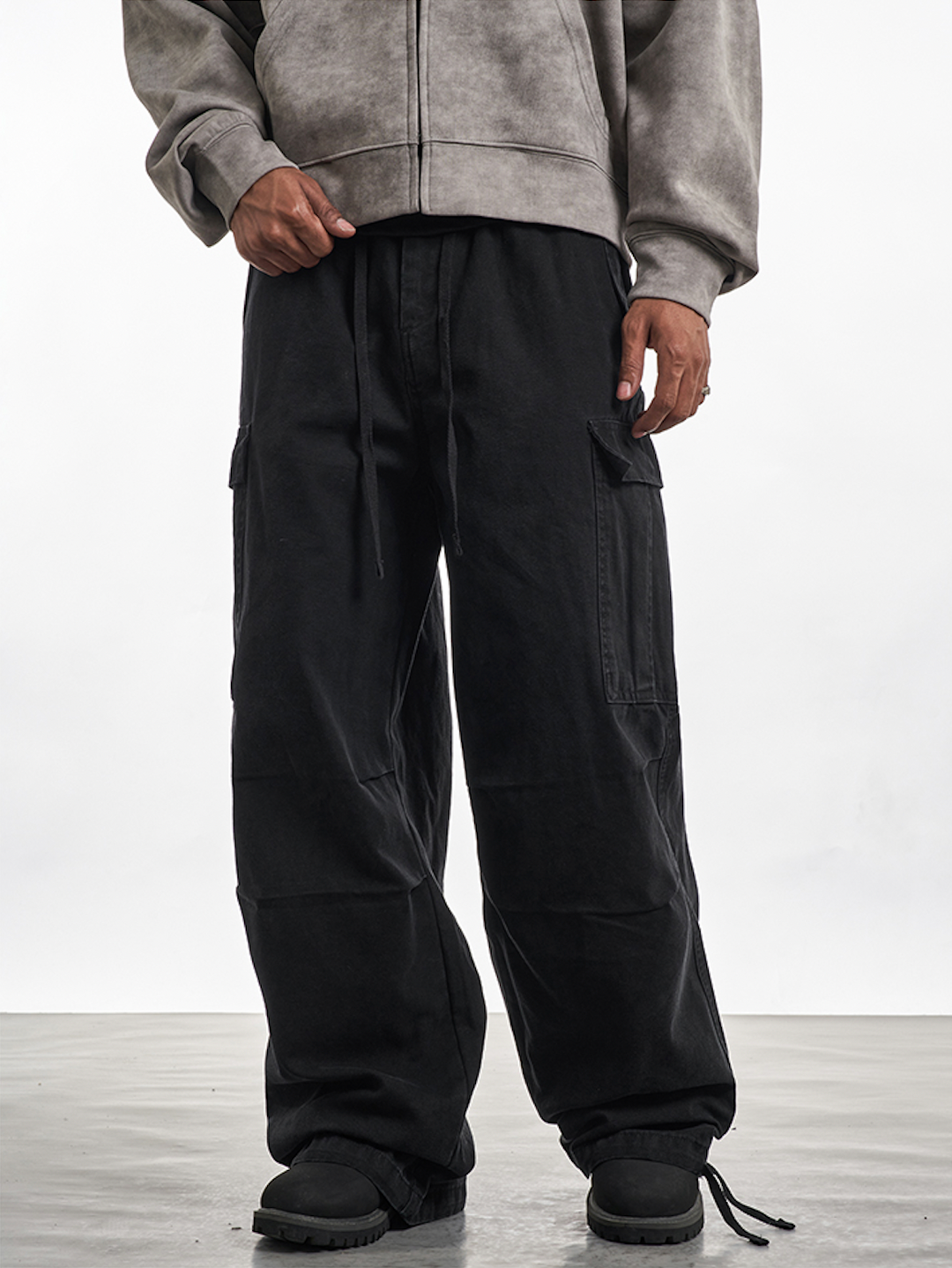 F3F Select Drawstring Large Pockets Baggy Cargo Pants | Face 3 Face