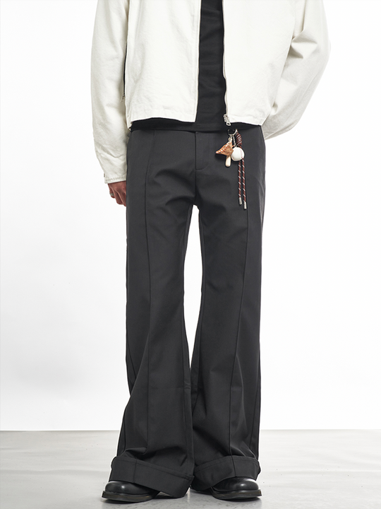 F3F Select Folded Leg Pleated Flared Suit Pants | Face 3 Face