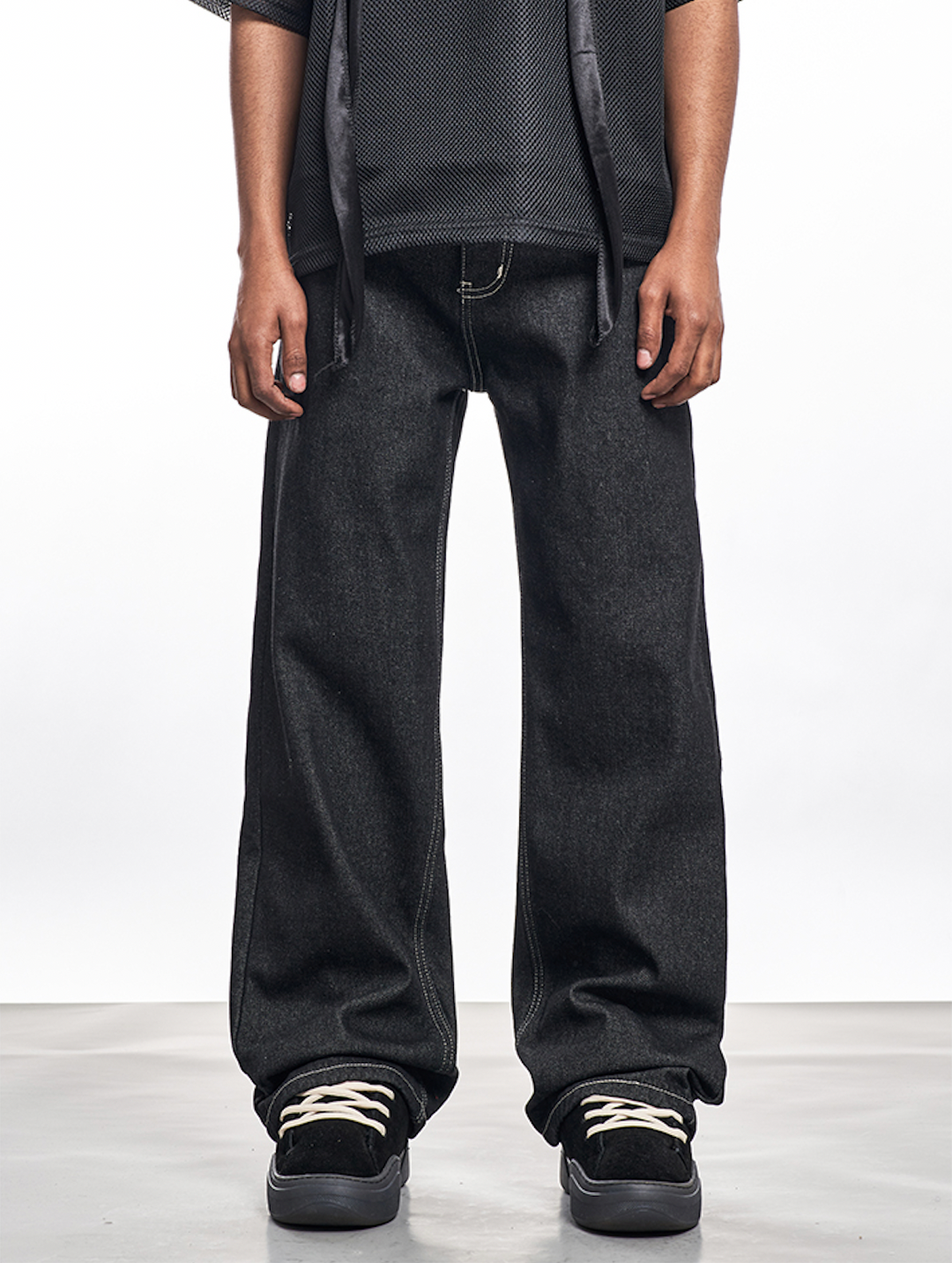 F3F Select Black Basic Wide Leg Jeans | Face 3 Face
