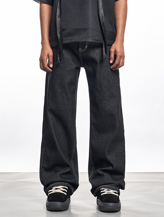 F3F Select Black Basic Wide Leg Jeans | Face 3 Face
