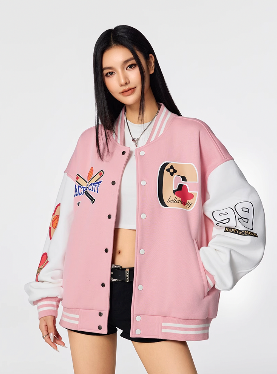 Racer varsity jacket | Achock Baseball Design Varsity Jacket | Face 3 Face