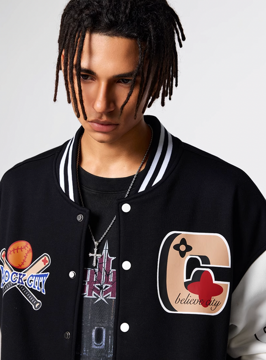 Racer varsity jacket | Achock Baseball Design Varsity Jacket | Face 3 Face