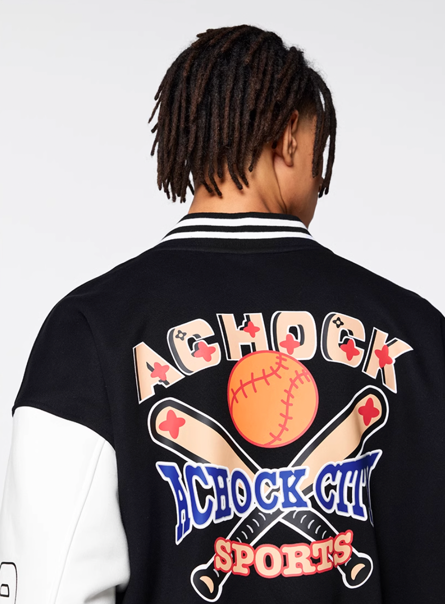 Racer varsity jacket | Achock Baseball Design Varsity Jacket | Face 3 Face