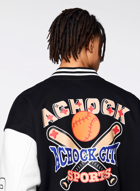 Racer varsity jacket | Achock Baseball Design Varsity Jacket | Face 3 Face