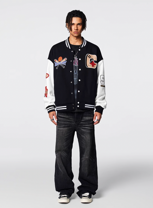 Racer varsity jacket | Achock Baseball Design Varsity Jacket | Face 3 Face
