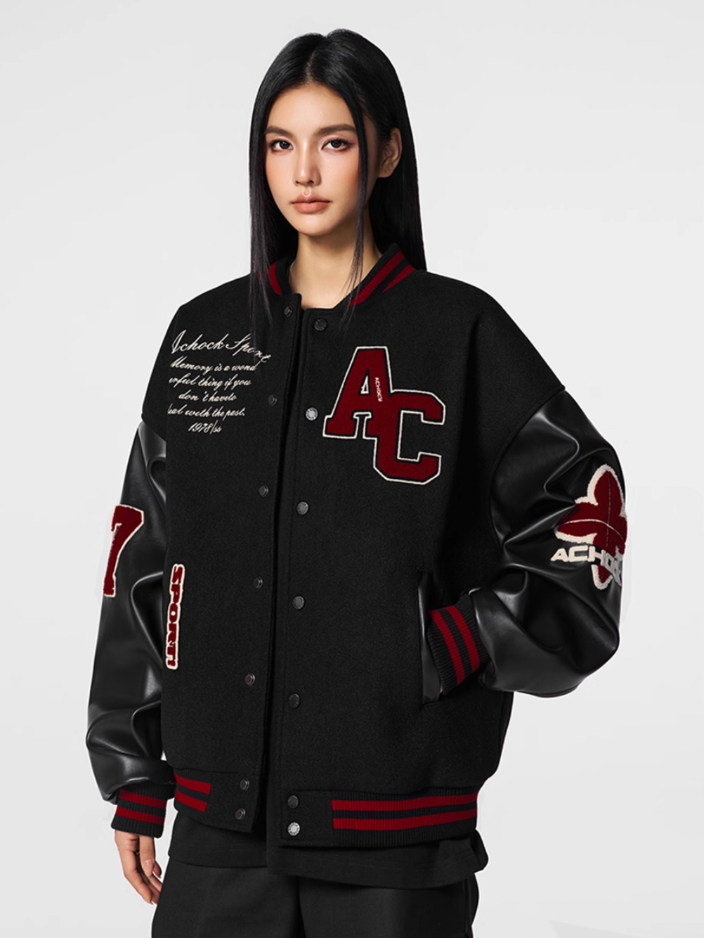 Racer varsity jacket | Embroidery Varsity Jacket | Face 3 Face