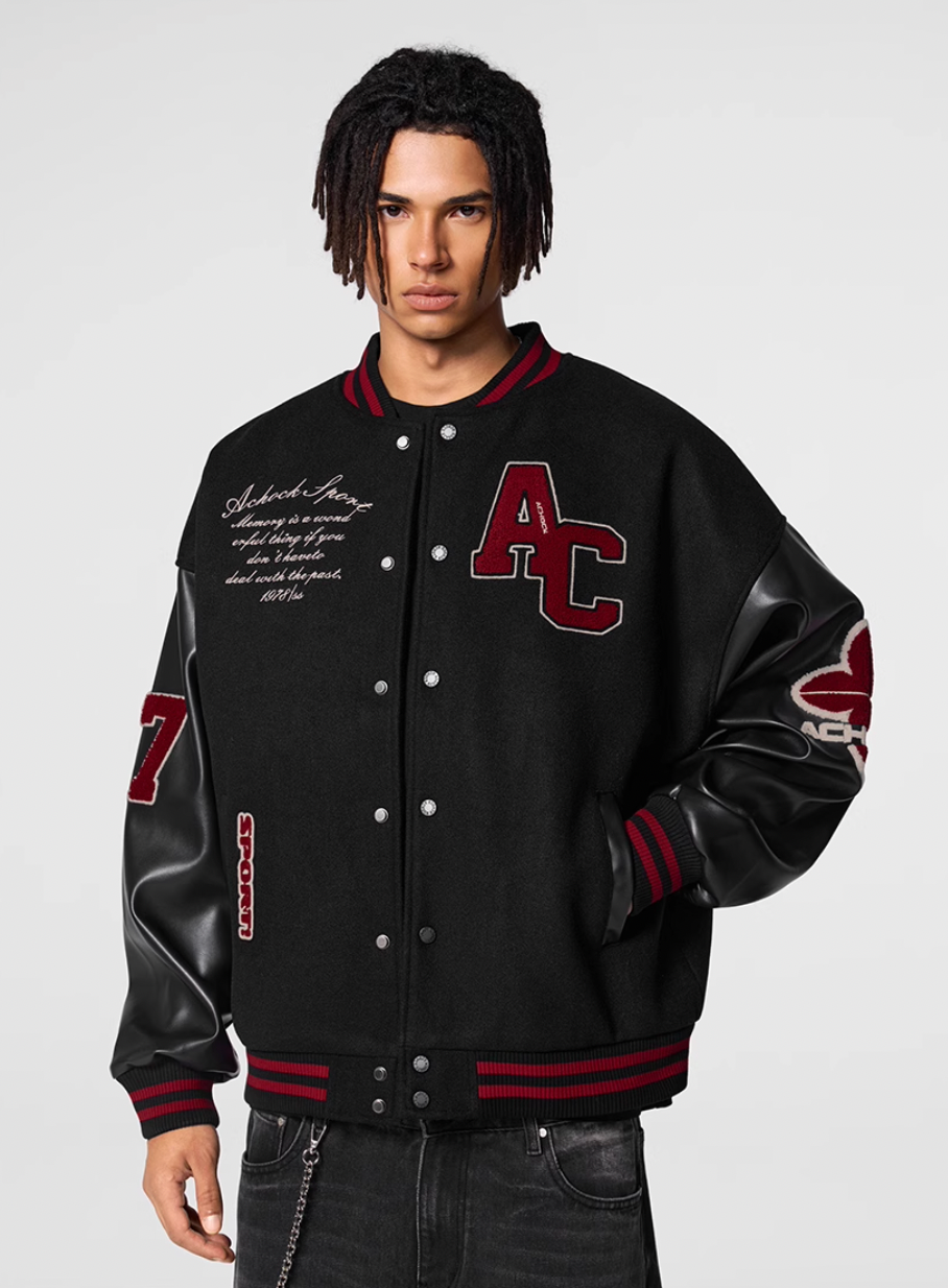 Racer varsity jacket | Embroidery Varsity Jacket | Face 3 Face
