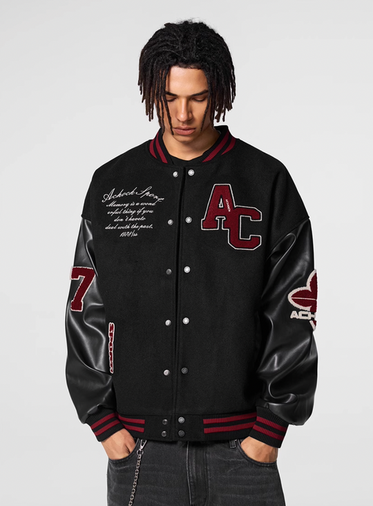 Racer varsity jacket | Embroidery Varsity Jacket | Face 3 Face