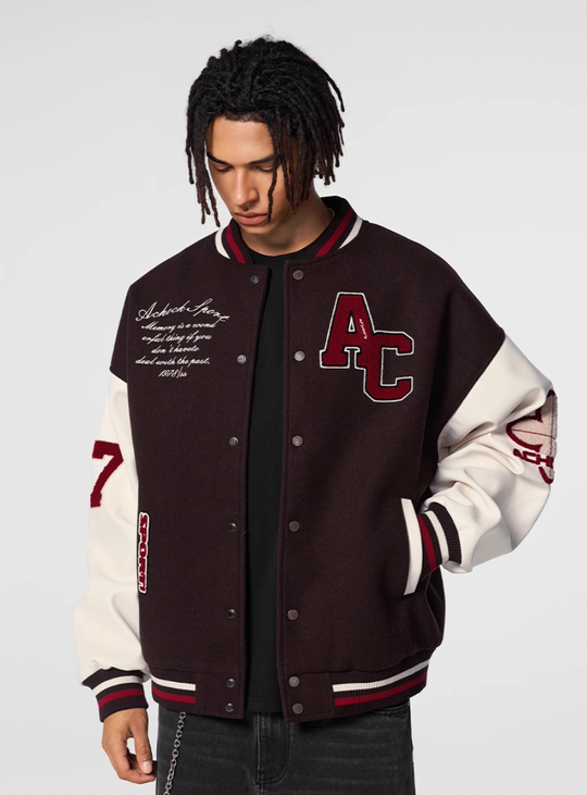 Racer varsity jacket | Embroidery Varsity Jacket | Face 3 Face