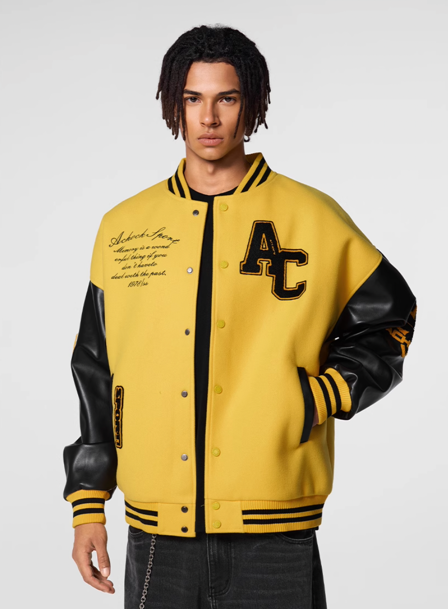 Racer varsity jacket | Embroidery Varsity Jacket | Face 3 Face