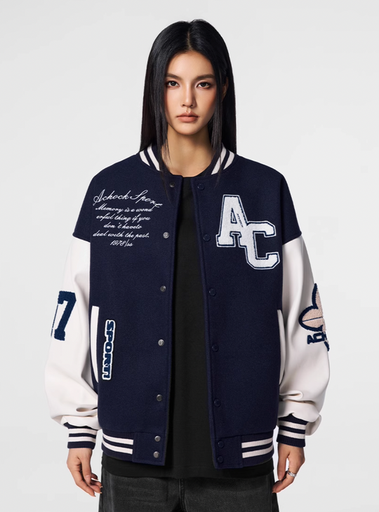 Racer varsity jacket | Embroidery Varsity Jacket | Face 3 Face