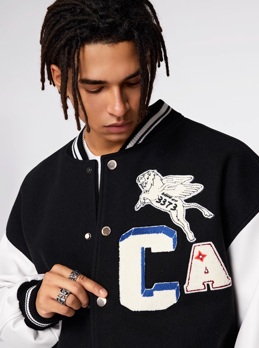 Racer varsity jacket | Achock CA Logo Griffin Varsity Jacket | Face 3 Face