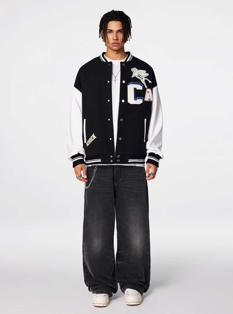 Racer varsity jacket | Achock CA Logo Griffin Varsity Jacket | Face 3 Face