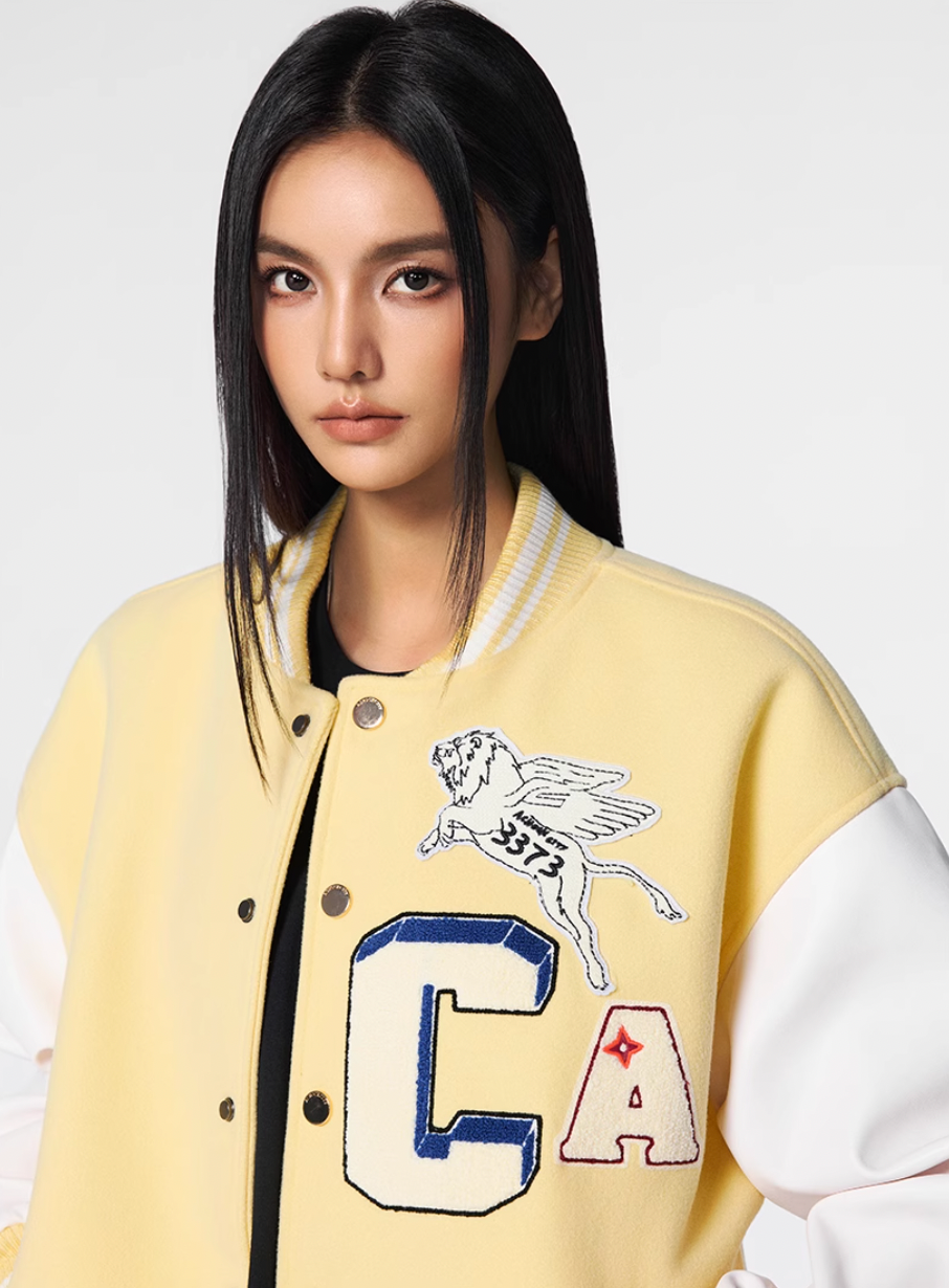 Racer varsity jacket | Achock CA Logo Griffin Varsity Jacket | Face 3 Face