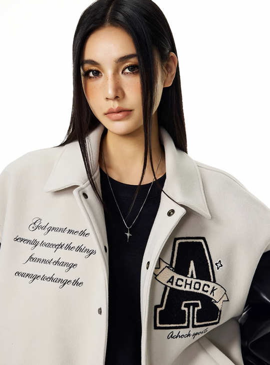 Achock Sports Color Blocking Varsity Jacket | Face 3 Face