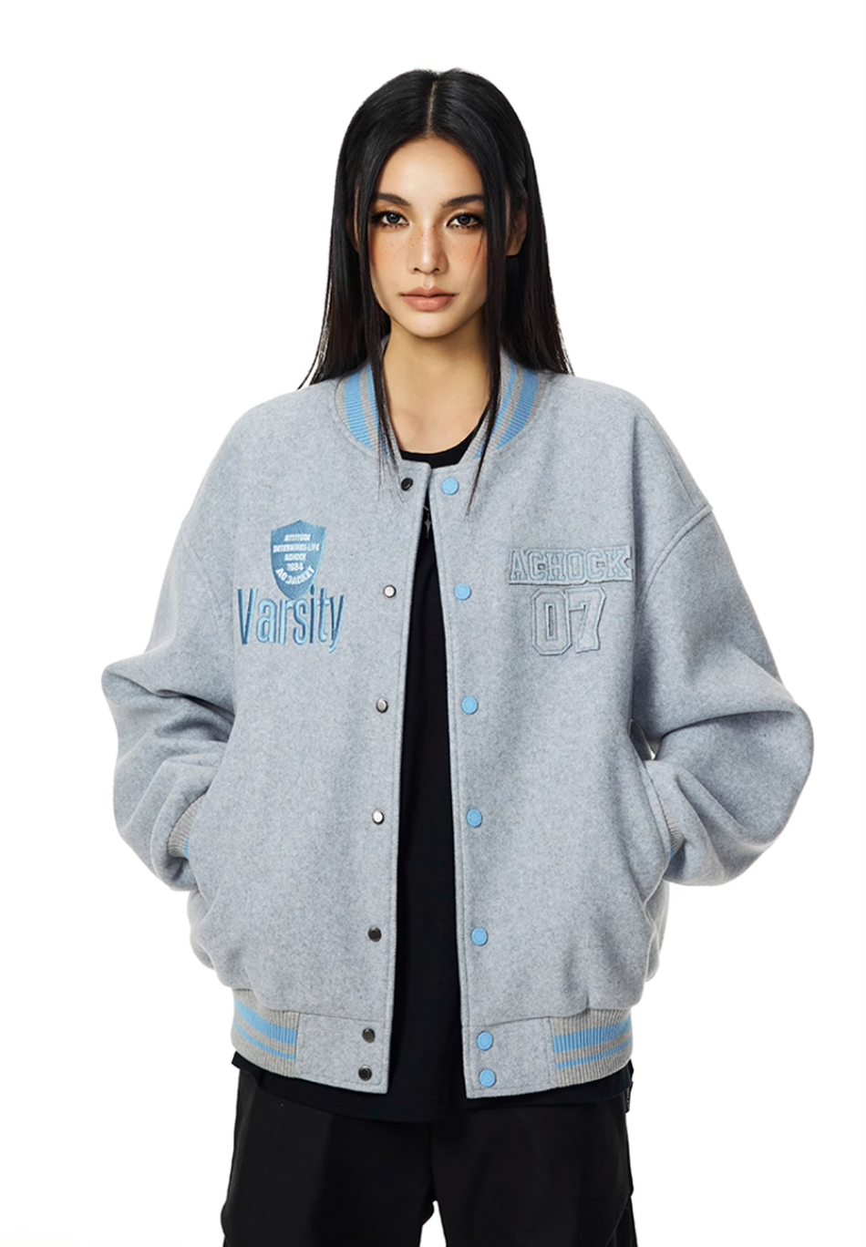 Racer varsity jacket | Achock College Embroidery Varsity Jacket | Face 3 Face