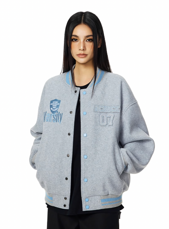 Racer varsity jacket | Achock College Embroidery Varsity Jacket | Face 3 Face