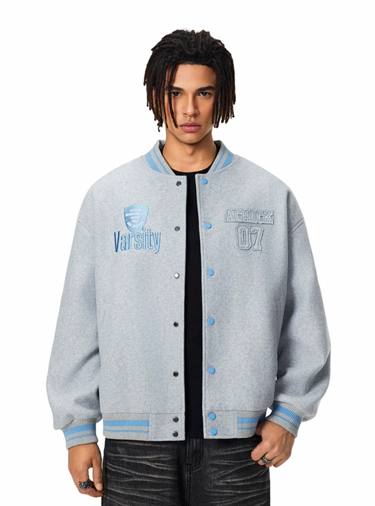 Racer varsity jacket | Achock College Embroidery Varsity Jacket | Face 3 Face
