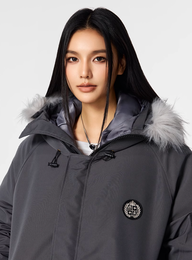 Bomber Jacket | Achock Faux Fur Hooded Bomber Jacket | Face 3 Face