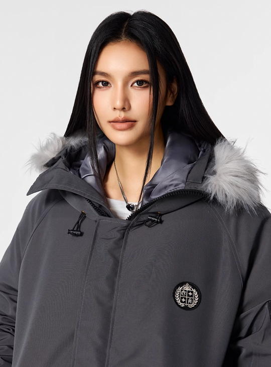 Bomber Jacket | Achock Faux Fur Hooded Bomber Jacket | Face 3 Face