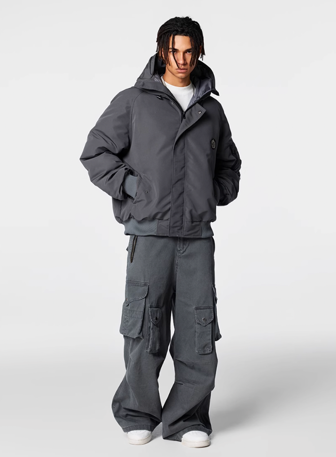 Bomber Jacket | Achock Faux Fur Hooded Bomber Jacket | Face 3 Face