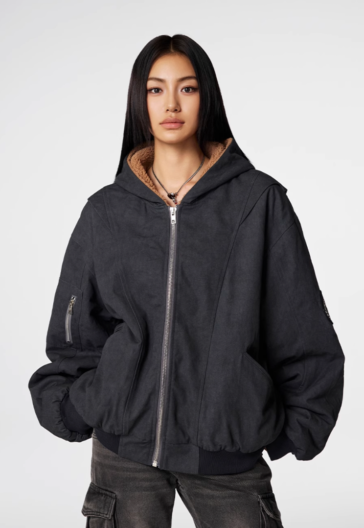 Achock Sherpa Fleece-Lined Hooded Work Jacket | Face 3 Face