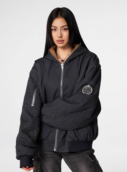 Achock Sherpa Fleece-Lined Hooded Work Jacket | Face 3 Face