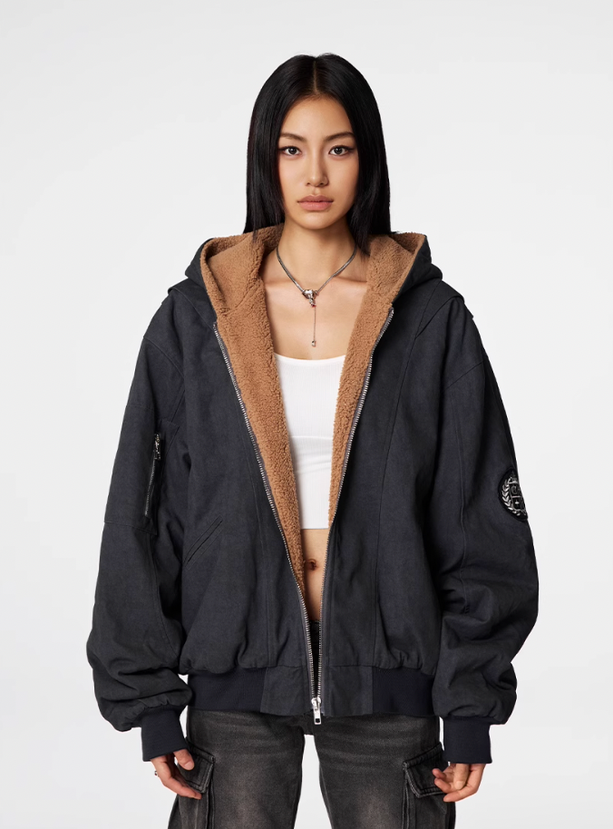 Achock Sherpa Fleece-Lined Hooded Work Jacket | Face 3 Face