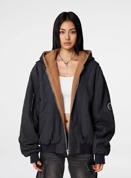Achock Sherpa Fleece-Lined Hooded Work Jacket | Face 3 Face