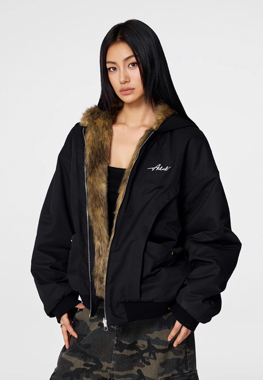 Achock Fur Lining Reversible Hooded Jacket | Face 3 Face