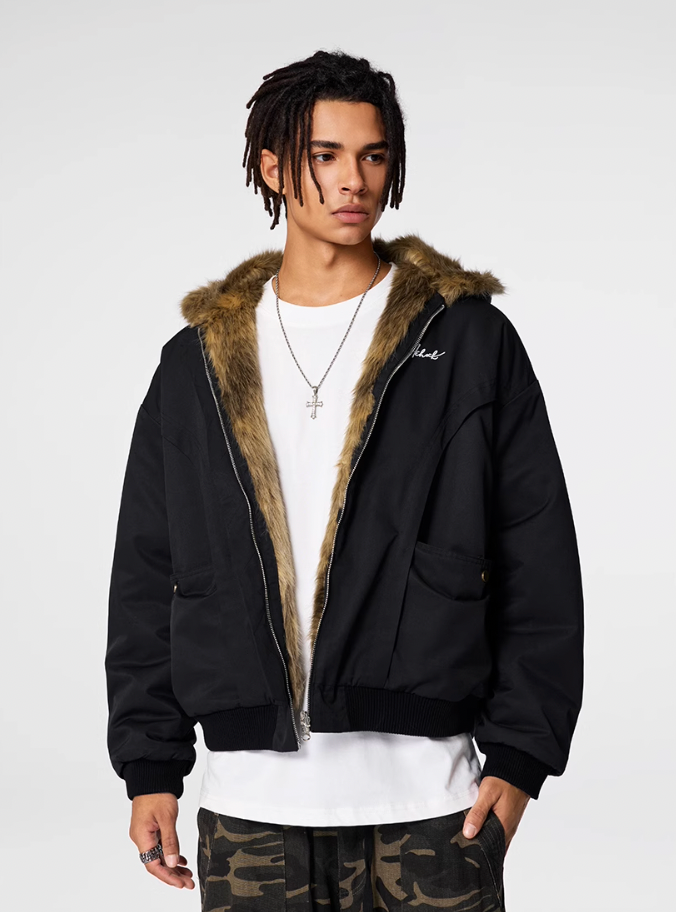 Achock Fur Lining Reversible Hooded Jacket | Face 3 Face