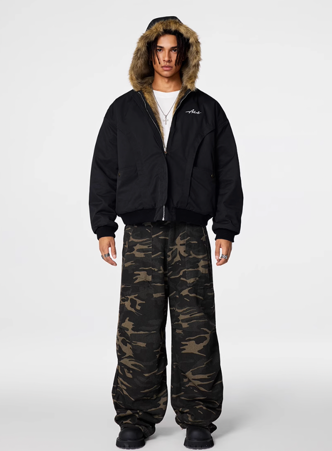 Achock Fur Lining Reversible Hooded Jacket | Face 3 Face